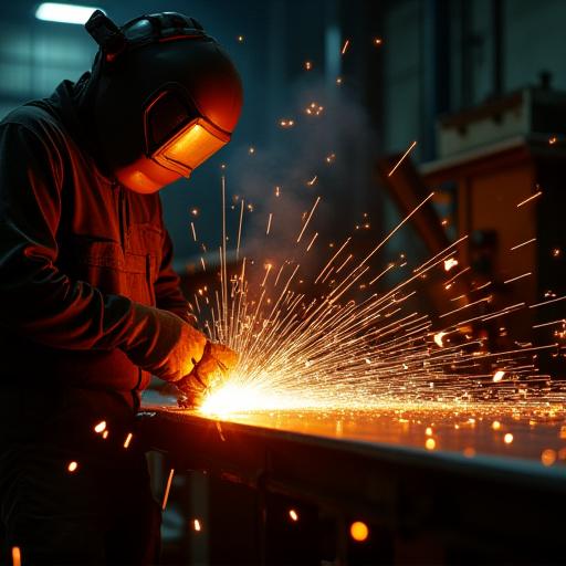 Percikan api dari proses kimpalan logam